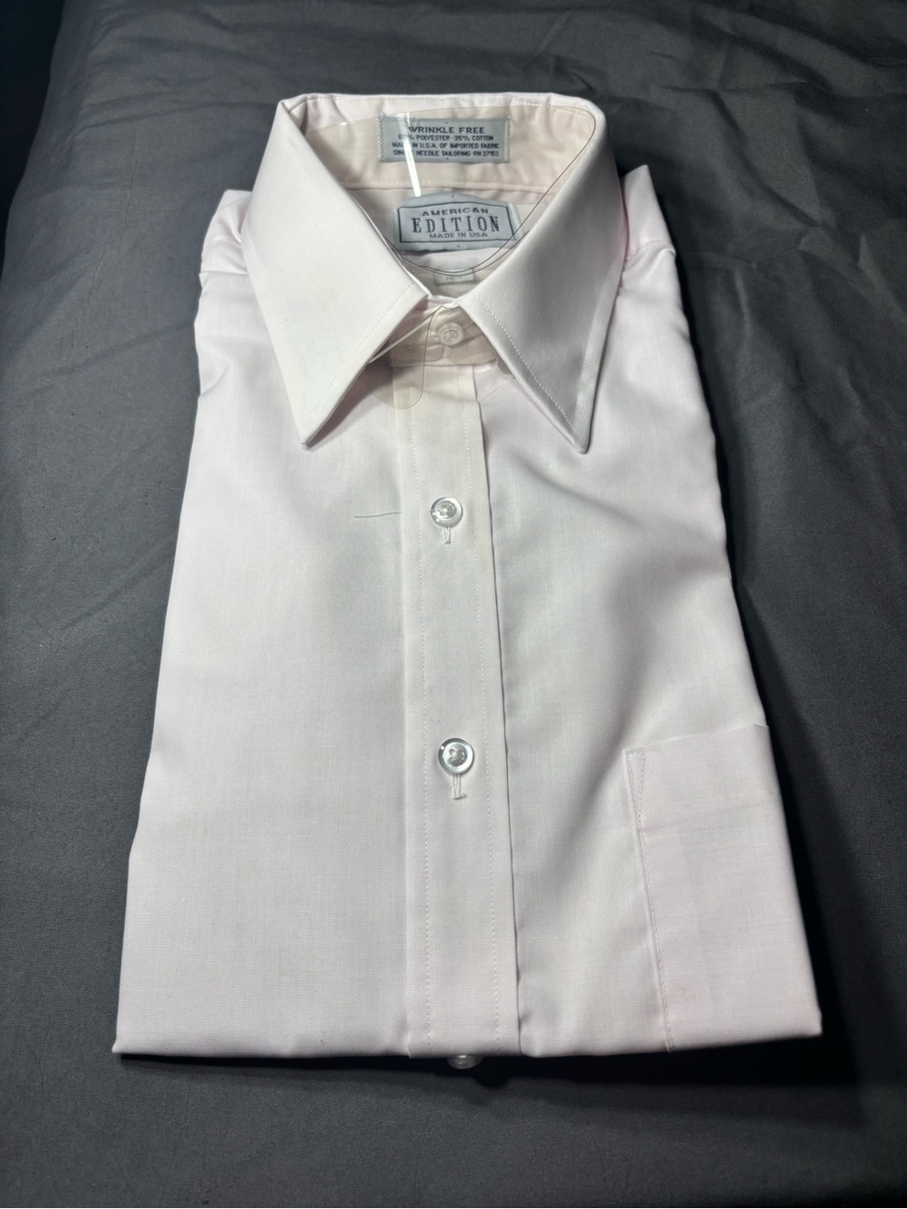 New American Edition Men’s Light Pink Dress Shirt Short Sleeve Size 15.5